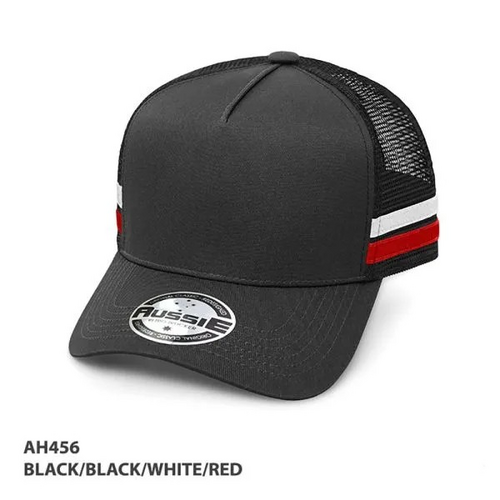 WORKWEAR, SAFETY & CORPORATE CLOTHING SPECIALISTS A-Frame Striped Trucker Cap