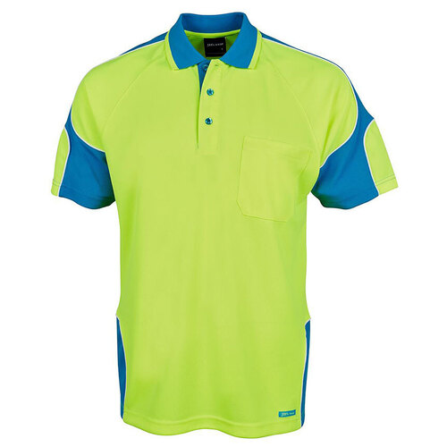 WORKWEAR, SAFETY & CORPORATE CLOTHING SPECIALISTS - JB's HI VIS 4602.1 S/S ARM PANEL POLO 1