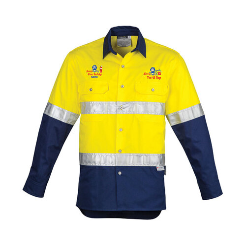 WORKWEAR, SAFETY & CORPORATE CLOTHING SPECIALISTS - Mens Hi Vis Spliced Industrial Shirt - Hoop Taped