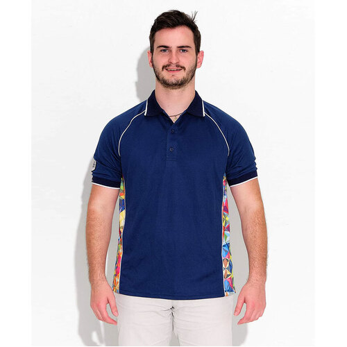 WORKWEAR, SAFETY & CORPORATE CLOTHING SPECIALISTS - NAVY FRACTAL POLO