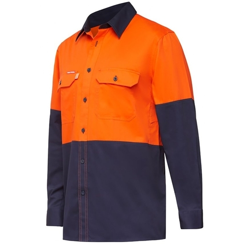 WORKWEAR, SAFETY & CORPORATE CLOTHING SPECIALISTS - Koolgear - Ventilated Hi-Vis Two Tone Shirt Long Sleeve