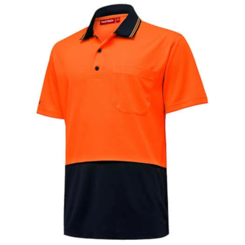 WORKWEAR, SAFETY & CORPORATE CLOTHING SPECIALISTS Core - Mens Hi Vis 2 tone S/S Micro Mesh Polo