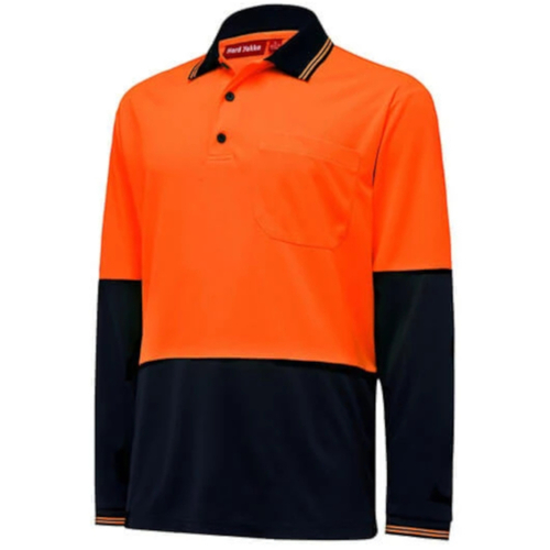 WORKWEAR, SAFETY & CORPORATE CLOTHING SPECIALISTS Core - Mens Hi Vis 2 tone L/S Micro Mesh Polo